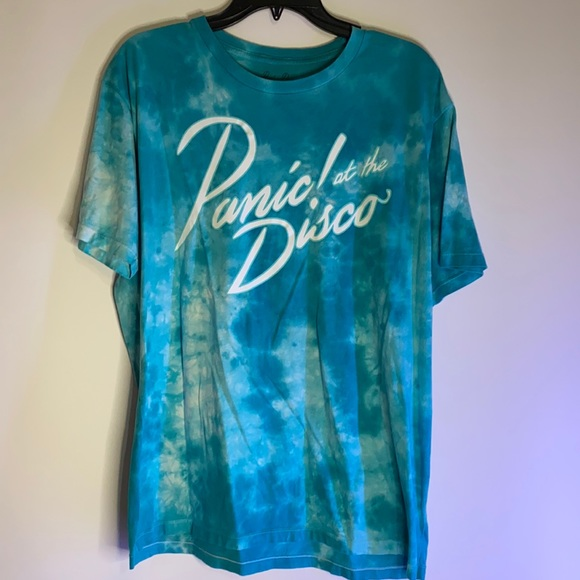 Aqua‎ Tie Dye Unisex Panic at the Disco band tee - Picture 1 of 4